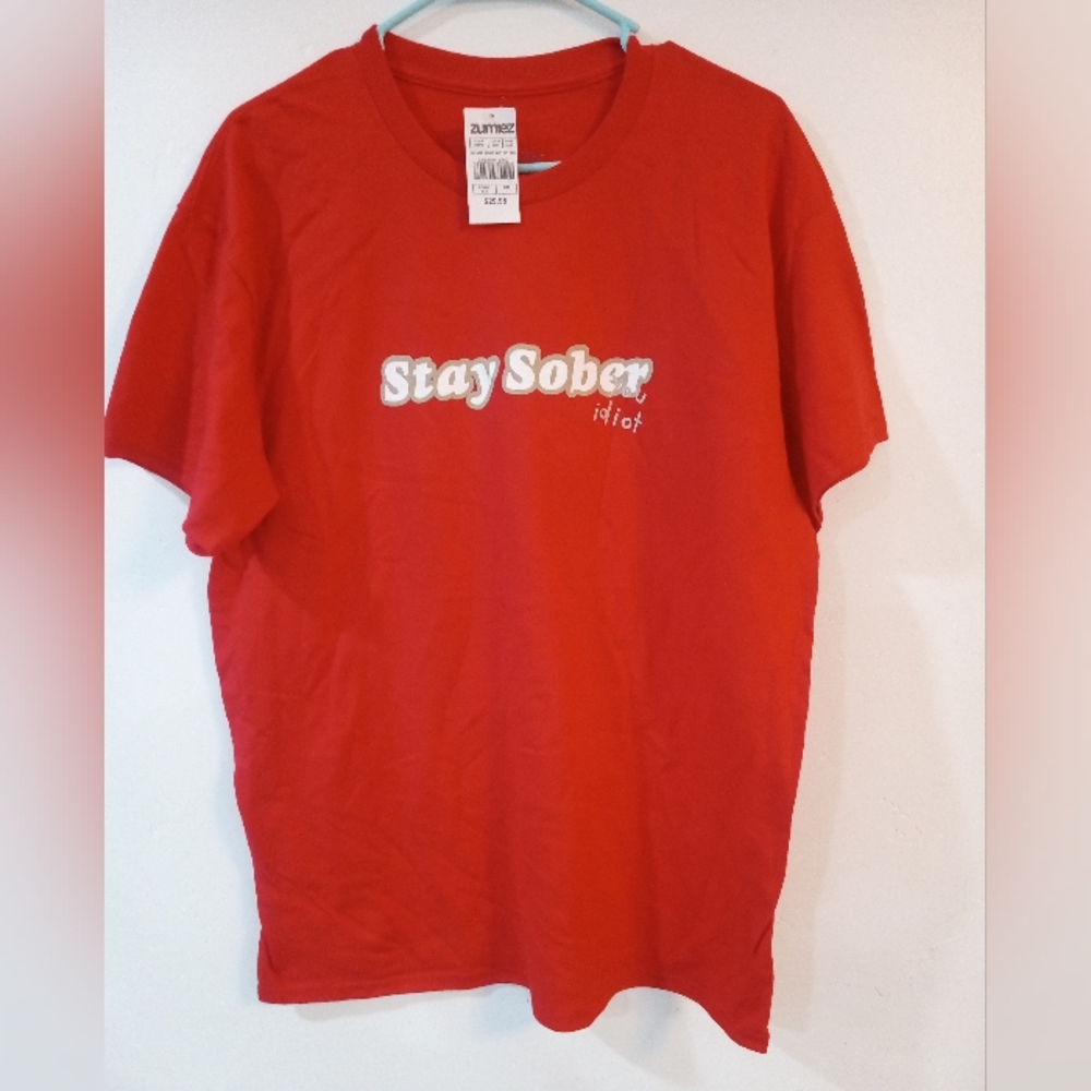 N.W.T. Zumiez Large DH Stay Sober You Idiot SST Red